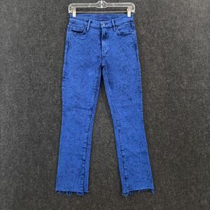 Mother Jeans The Rascal Women's 25 Blue Ankle Fray Deep Ultramarine Denim Pants